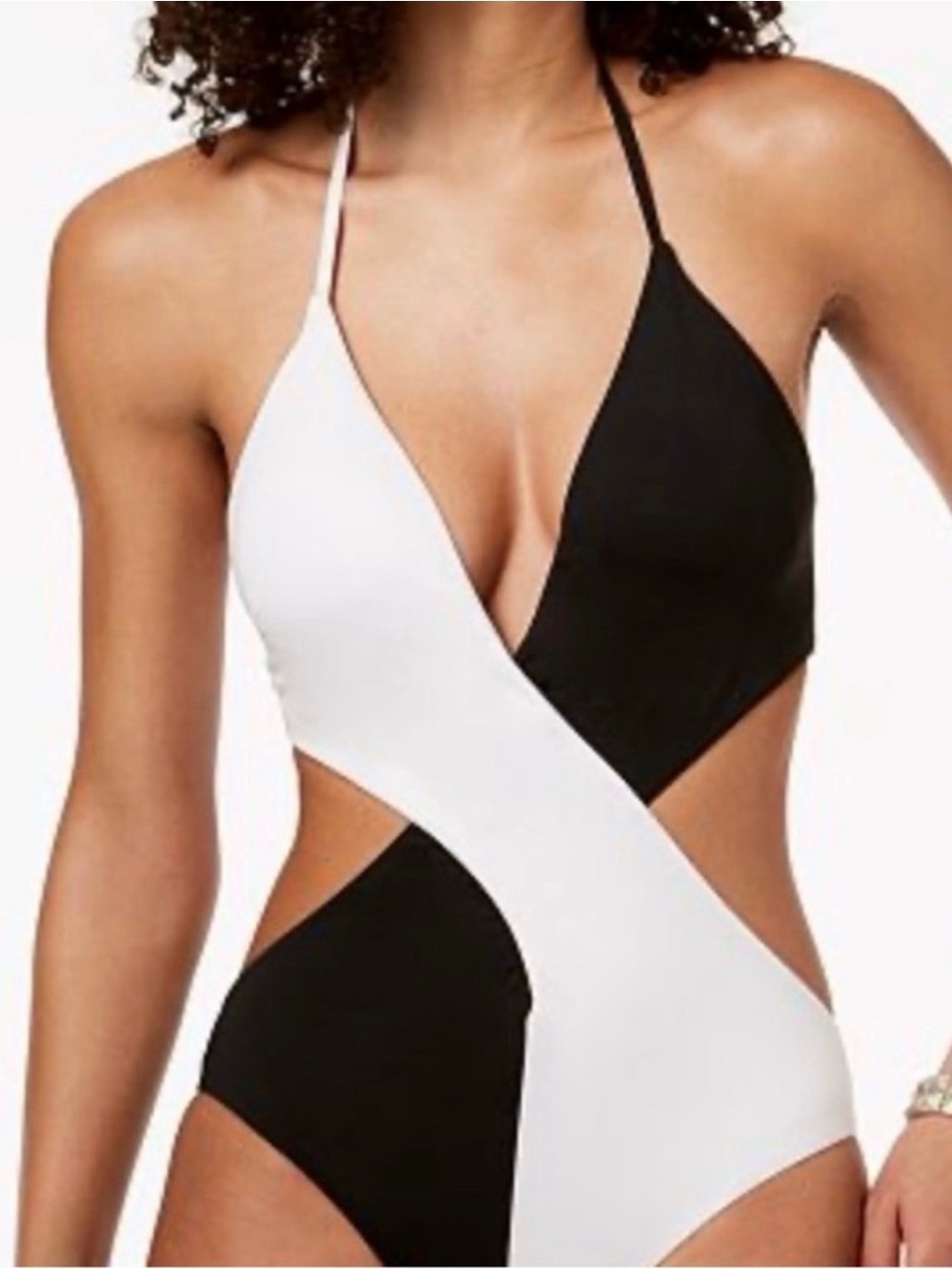 Bar III Black & White Swimsuit Monokini NWT Size Large